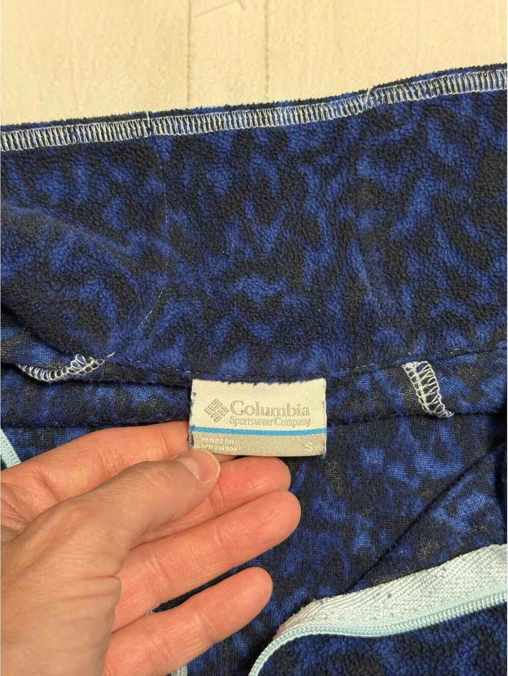 Columbia Sportswear Blue Print Half Zip Fleece Pullover Women's Small - Picture 3 of 7